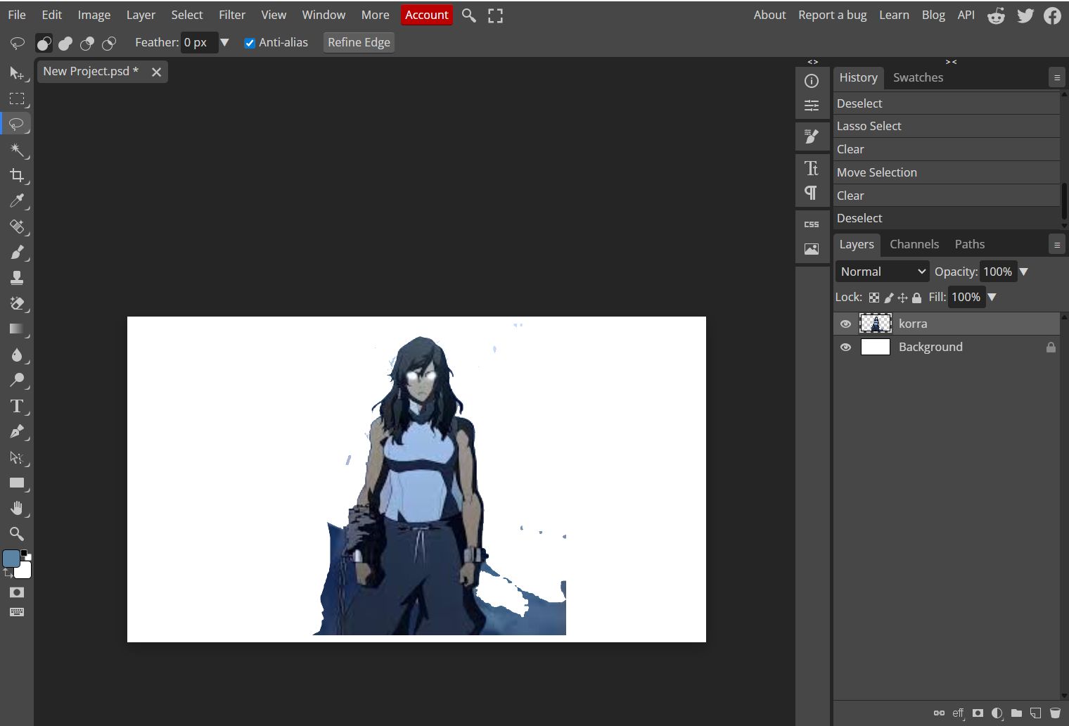 Image after lasso tool